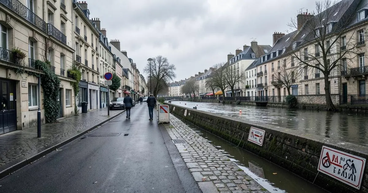 Quais et rue exposés au risque d’inondation à Belfort